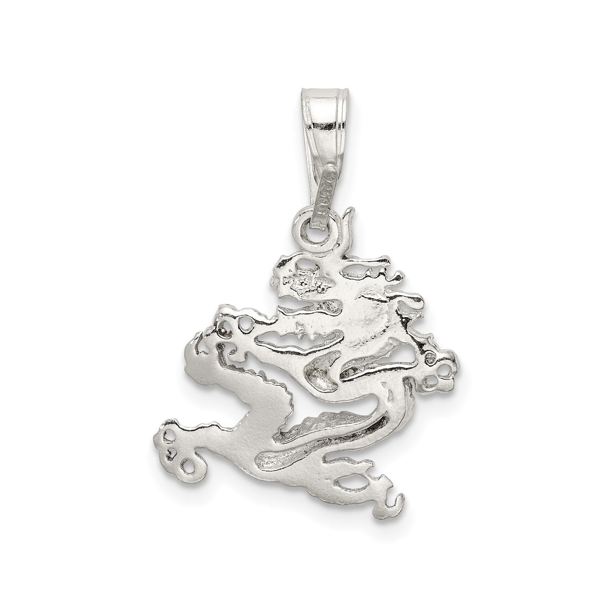 Sterling Silver Dragon Pendant with Chinese Mythical Design for Men and Unisex Wear
