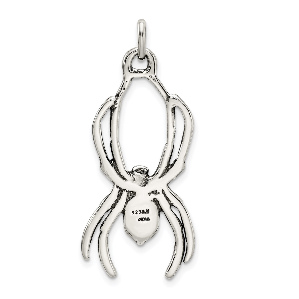 Sterling Silver Spider Pendant, Gothic Creepy Jewelry for Men and Women