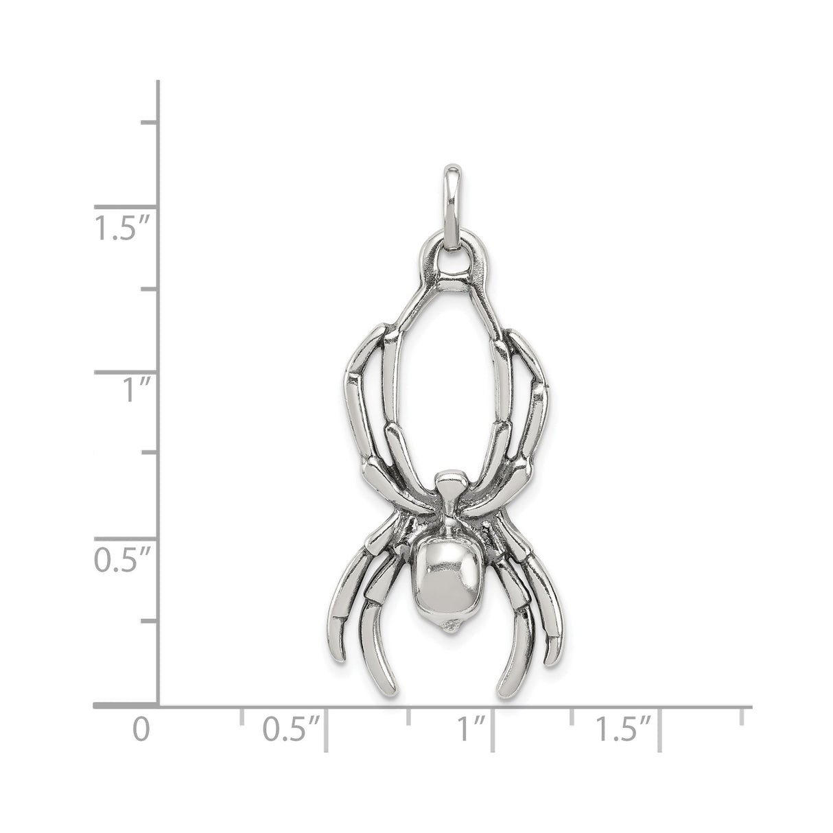 Sterling Silver Spider Pendant, Gothic Creepy Jewelry for Men and Women