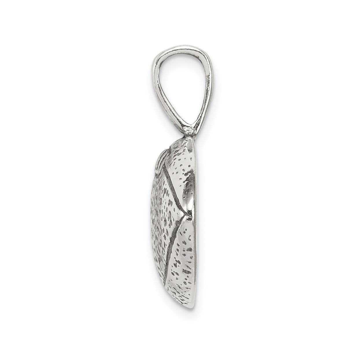 Sterling Silver Football Pendant with Textured Surface and Realistic Laces Detail for Men