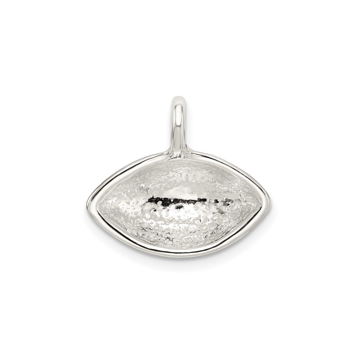 Sterling Silver Football Pendant with Detailed Laces, Oval Sports Charm for Men and Women