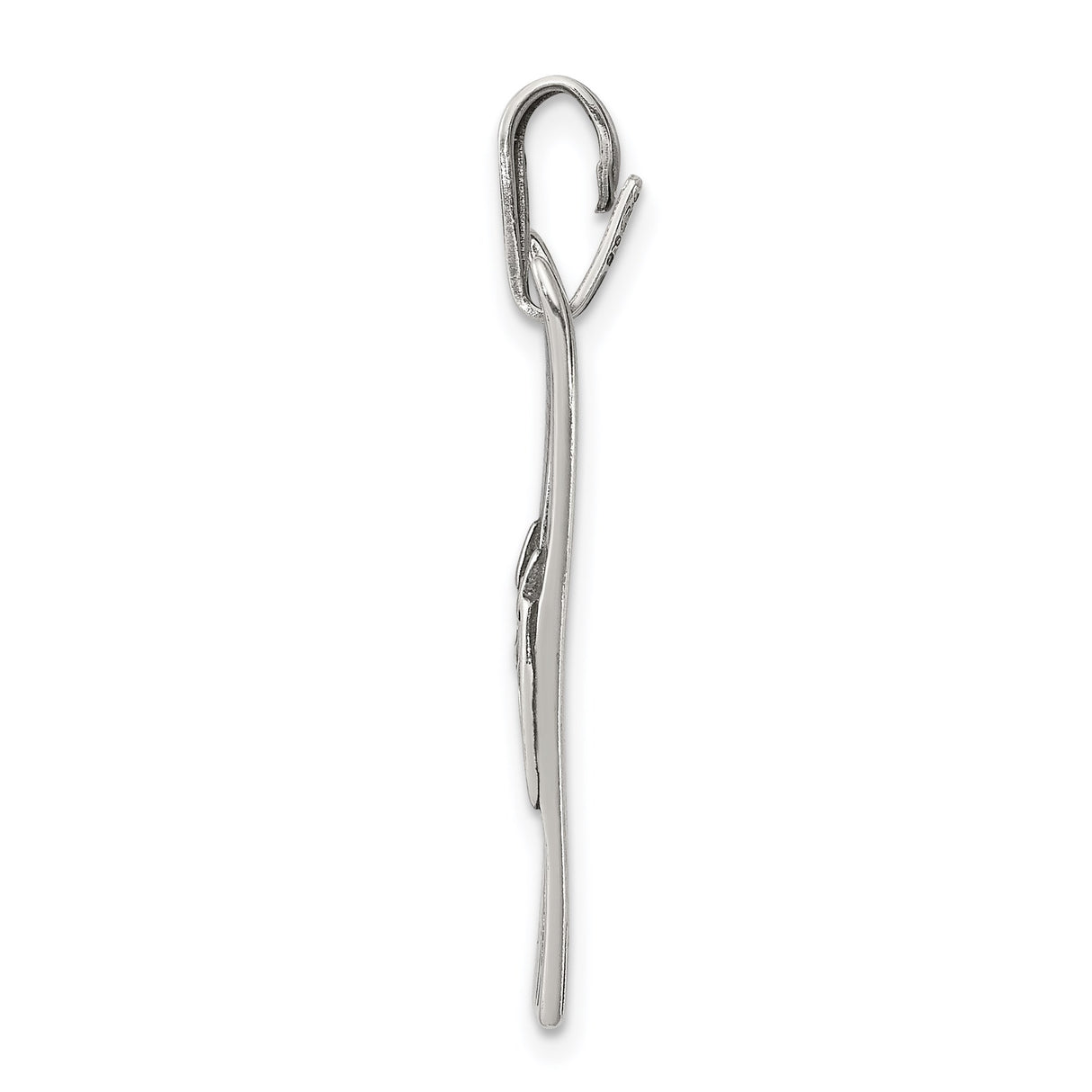 Sterling Silver Pendant, Crossed Skis with Bindings, Alpine Adventure Theme, Unisex Winter Sports Charm