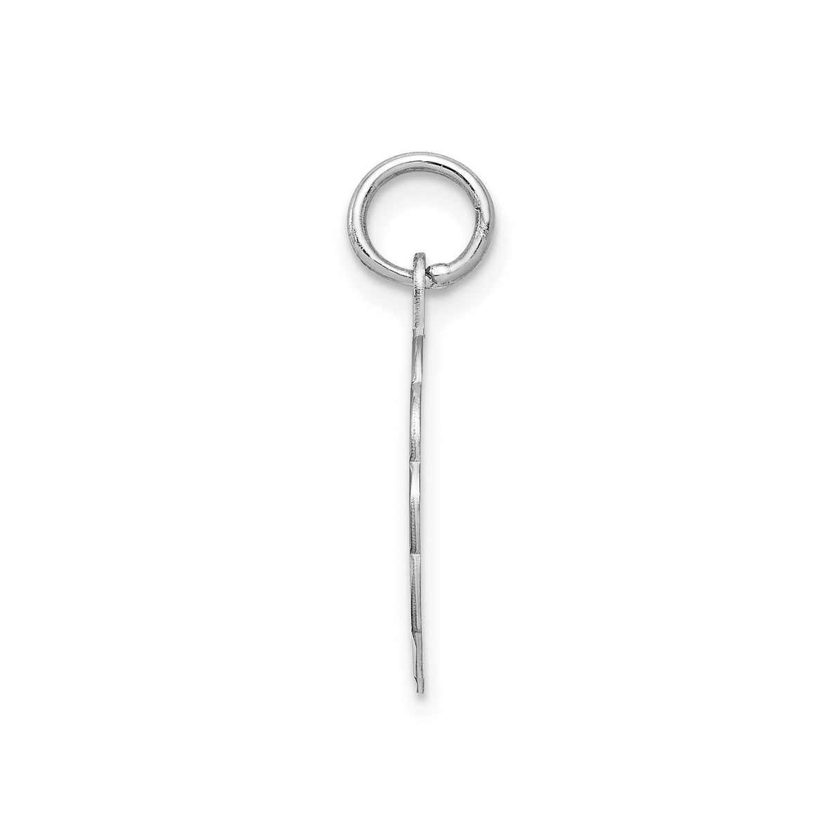 Sterling Silver Initial Pendant, Script Letter A Charm with Scalloped Edge