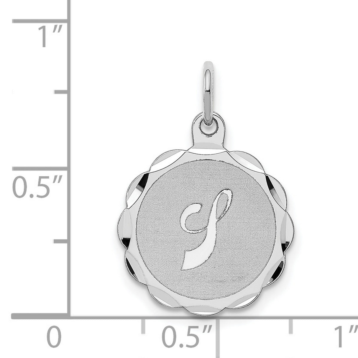 Brocaded Initial J Charm Pendant in Real 925 Sterling Silver