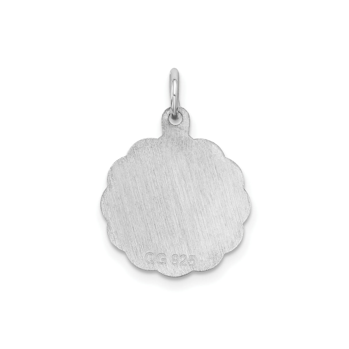 Sterling Silver Swirl Pendant with Abstract Scalloped Round Design for Women