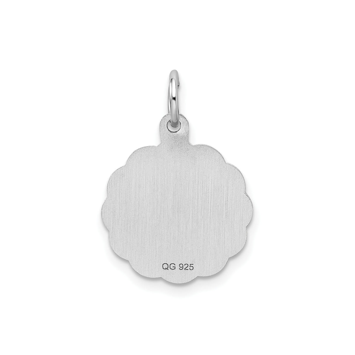Sterling Silver Script R Pendant with Scalloped Edge, Customizable Initial Charm