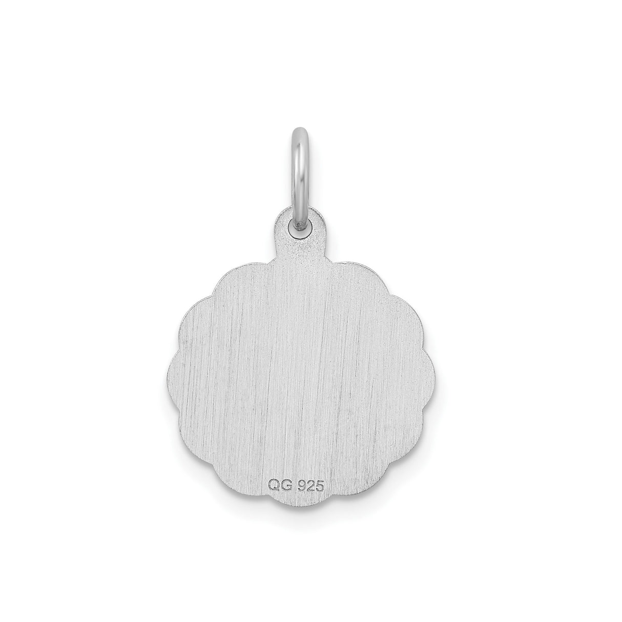 Sterling Silver Pendant with Scalloped Edge and Script Letter S Engraving
