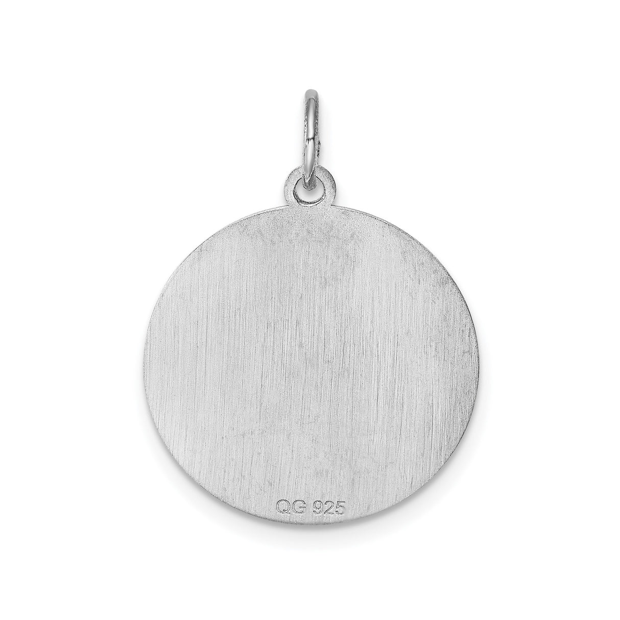 Sterling Silver Round Initial Pendant with Script Letter C, Minimalist Monogram Charm for Women