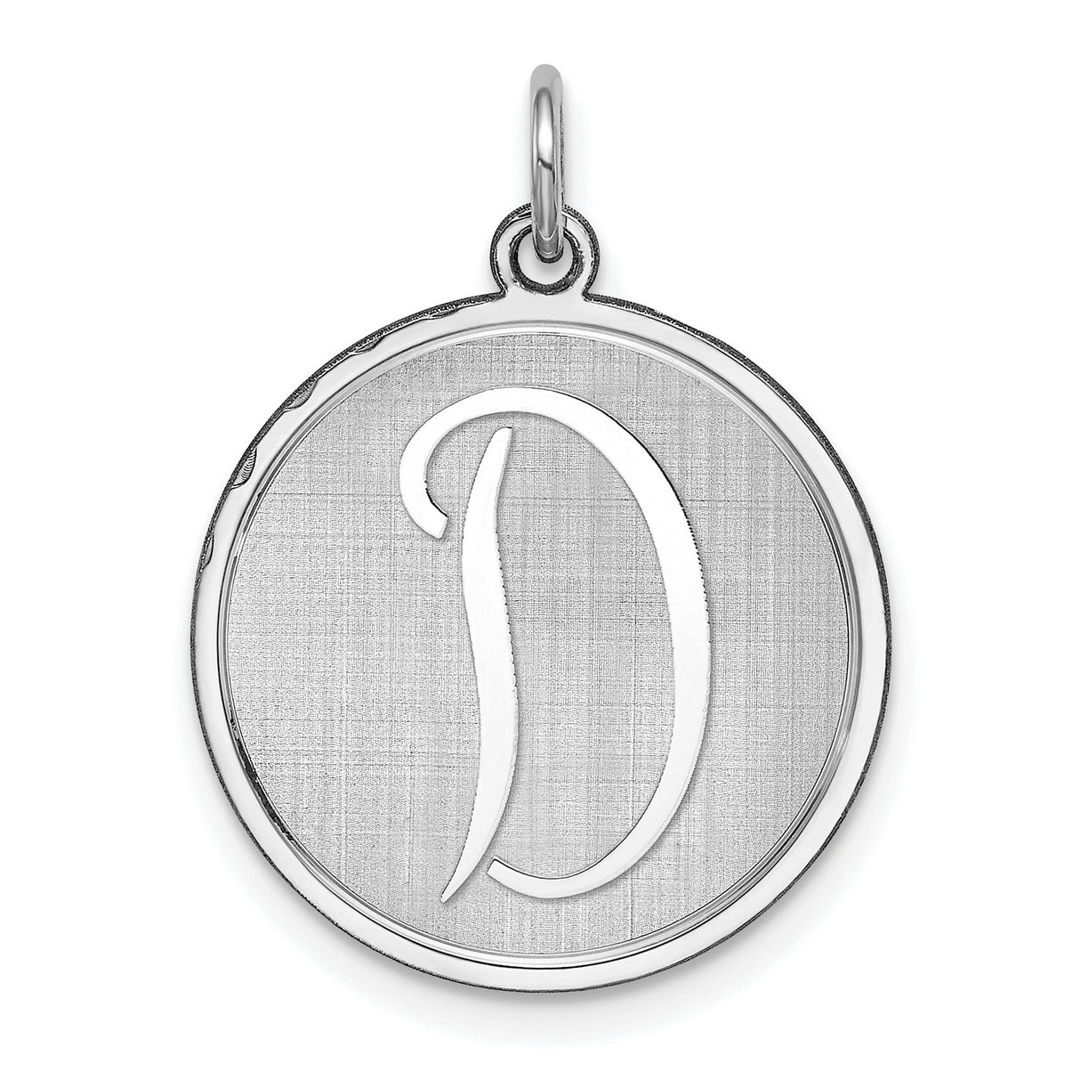 Sterling Silver Initial Pendant, Letter D Script Monogram Charm for Women and Men