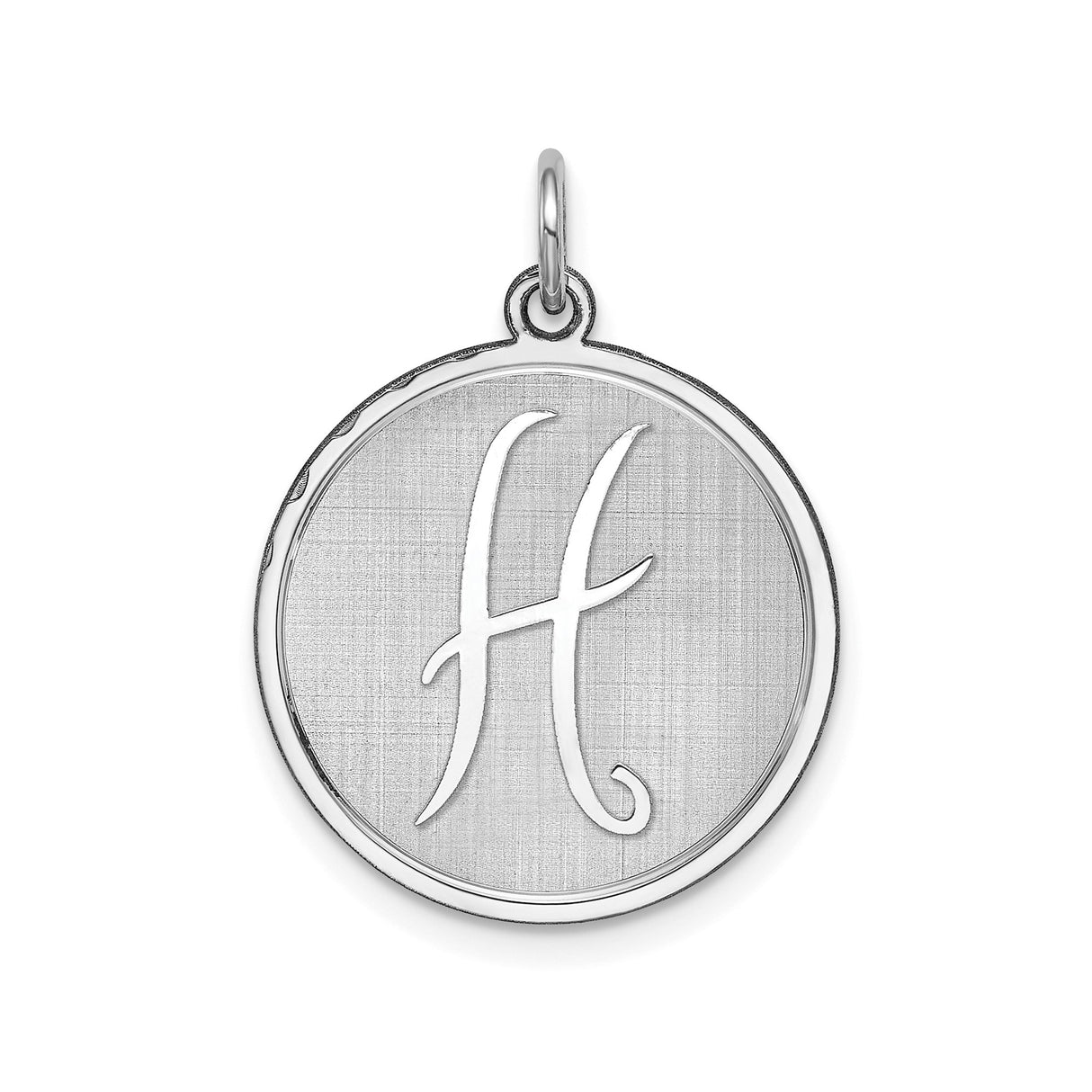 Sterling Silver Pisces Zodiac Pendant with Brushed Round Disc, Celestial Horoscope Charm