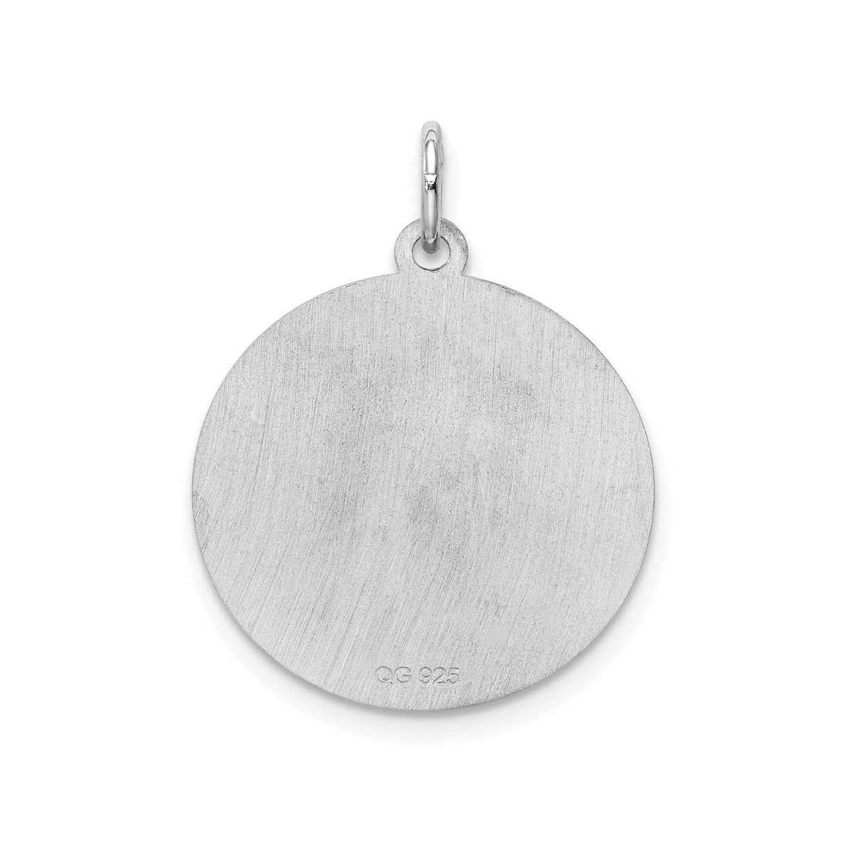 Sterling Silver Round Pendant with Script Letter L Initial, Polished Finish Charm for Women
