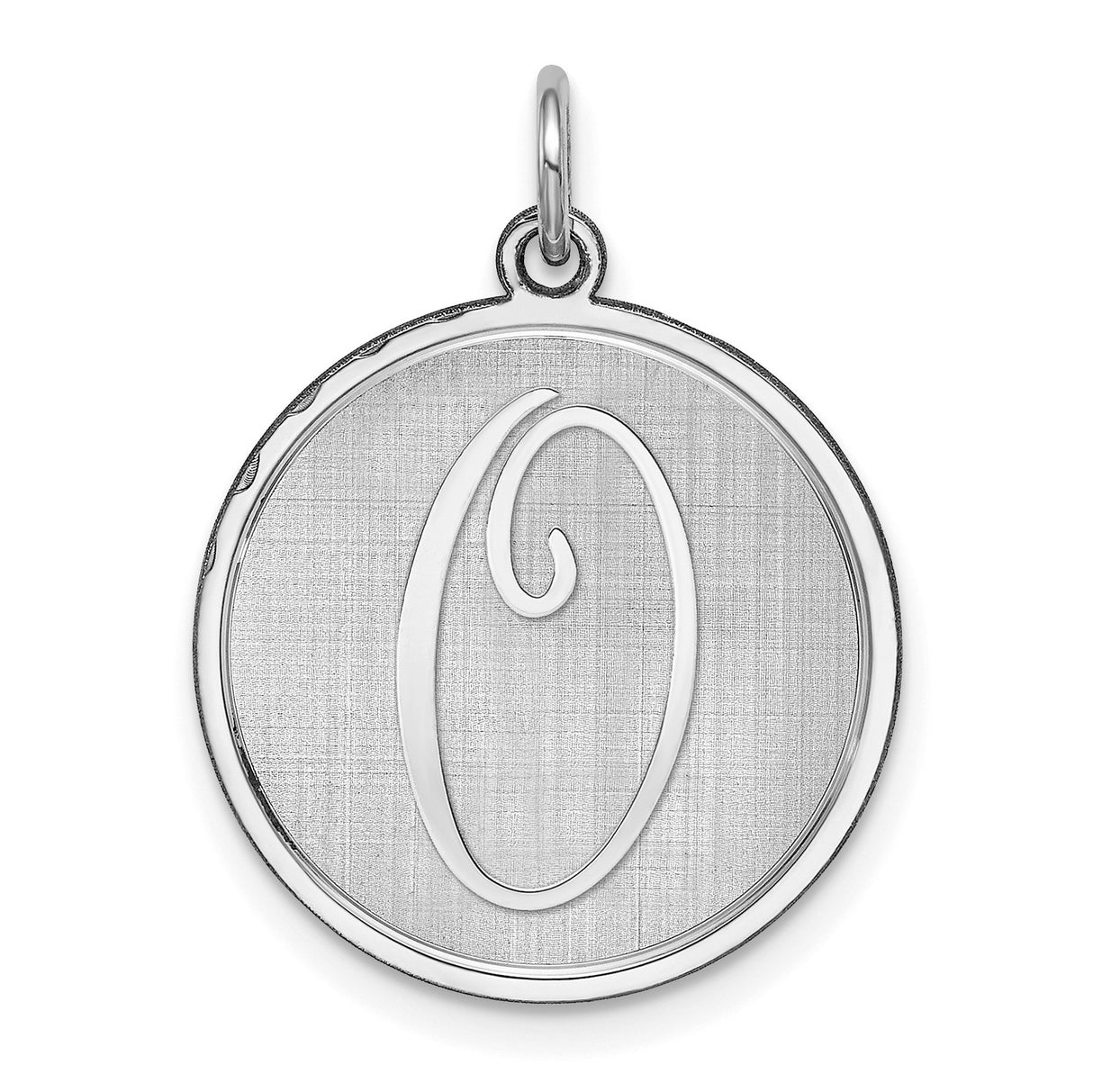 Brocaded Initial O Charm Pendant in Real 925 Sterling Silver