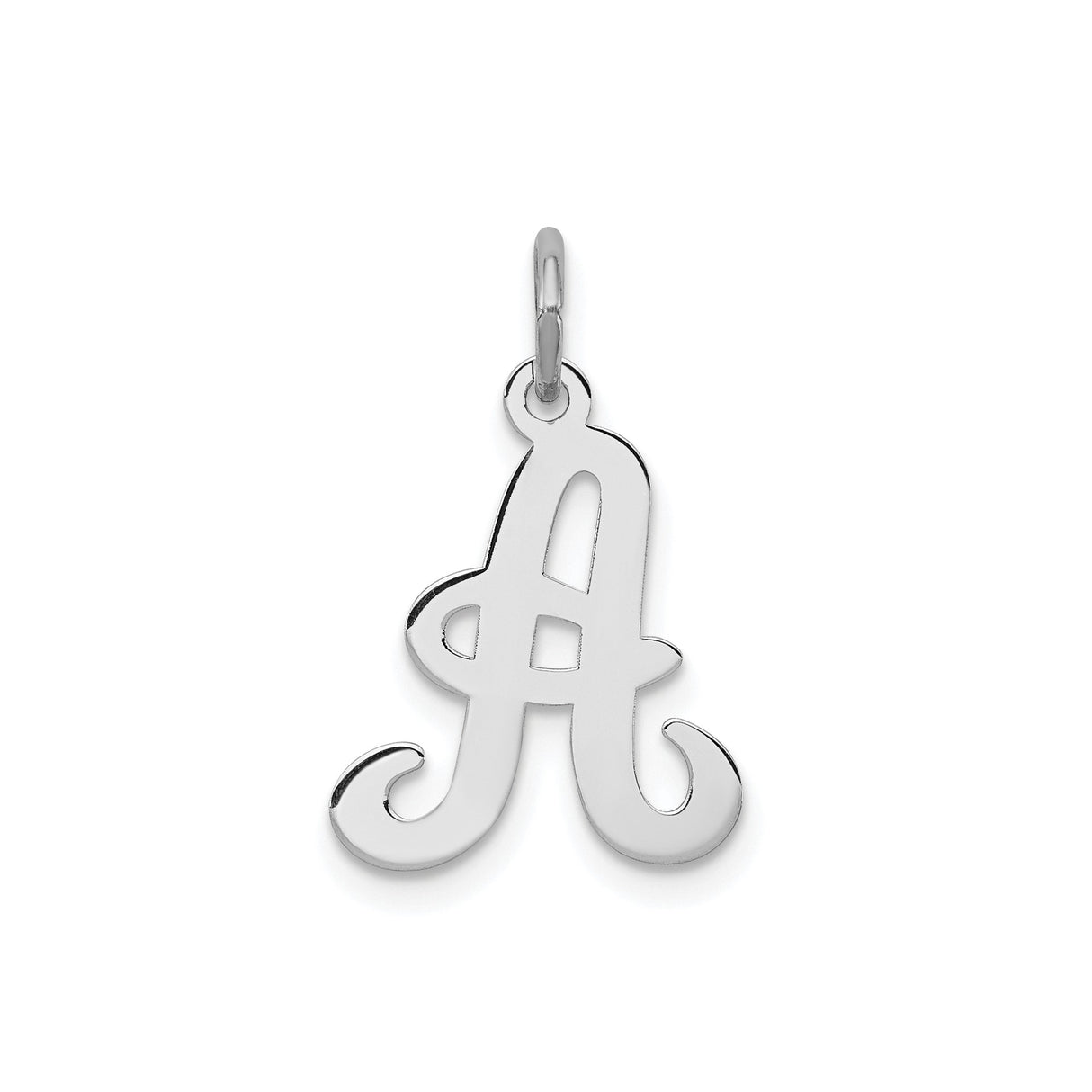 Sterling Silver Script Letter A Pendant, Cursive Initial Charm Jewelry for Women