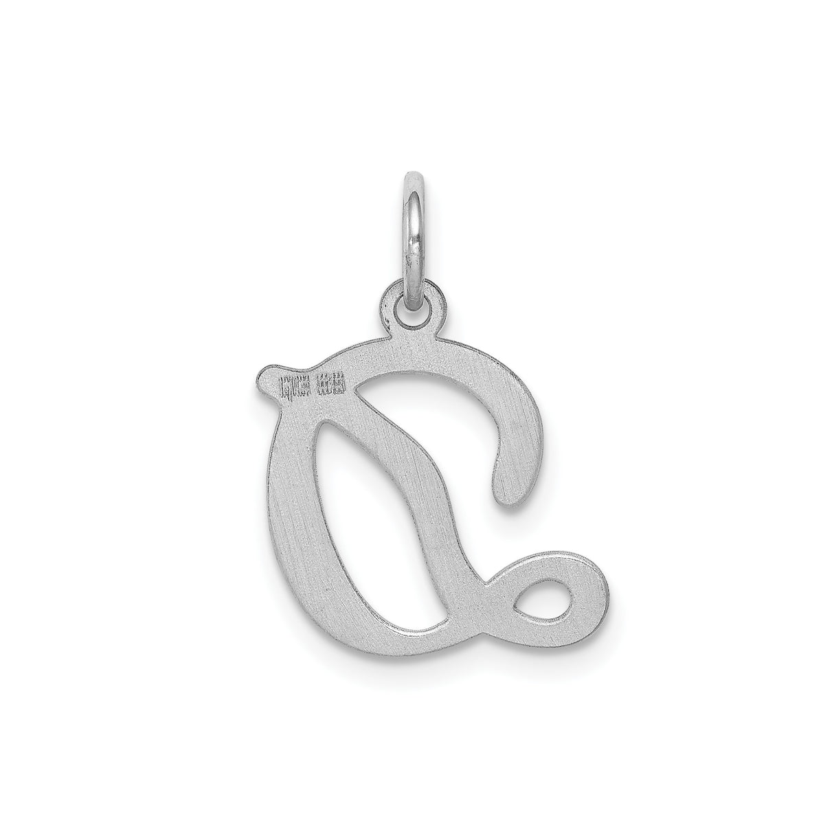 Sterling Silver Letter D Pendant, Script Initial Charm with Polished Cursive Design for Women
