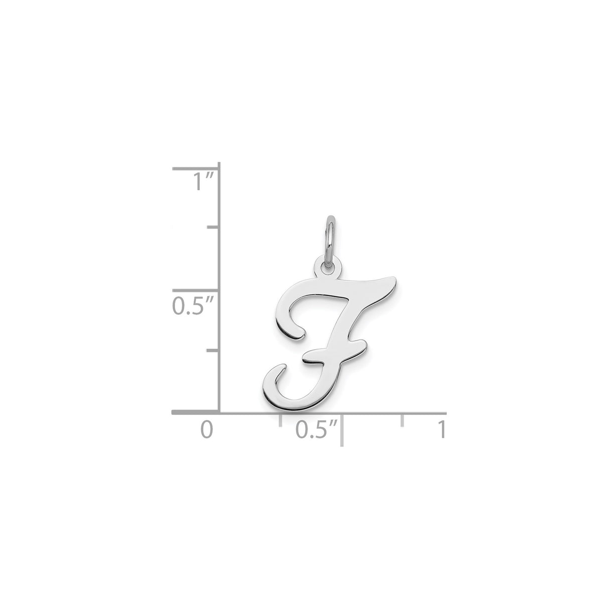 Sterling Silver Script Letter F Pendant Charm, Cursive Alphabet Monogram Jewelry