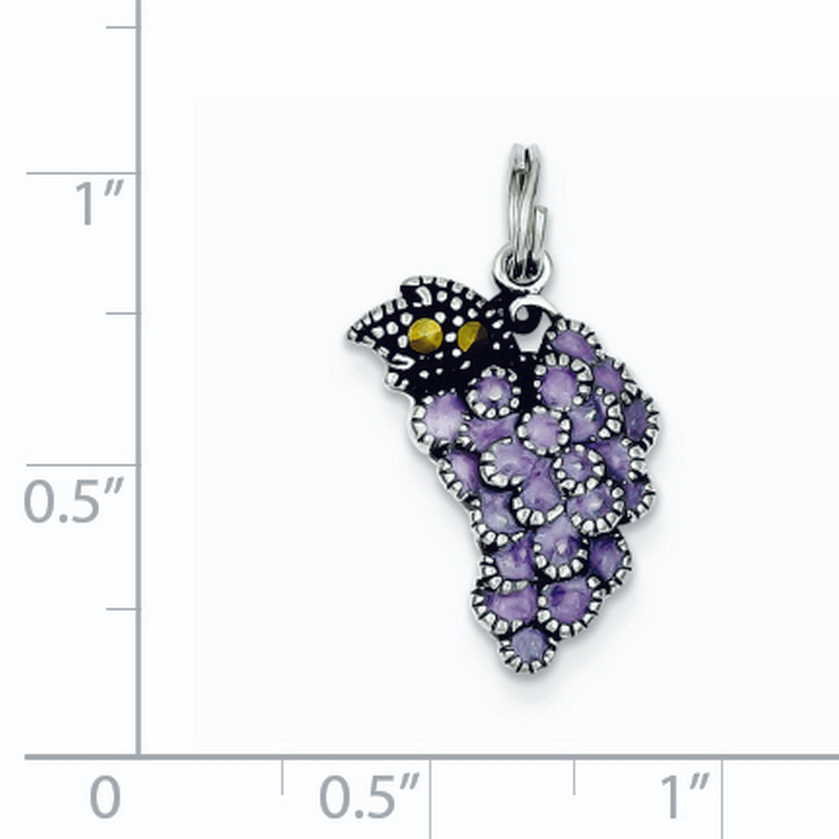 Sterling Silver Owl Pendant with Marcasite, Purple Accents and Yellow Eyes, Whimsical Animal Jewelry