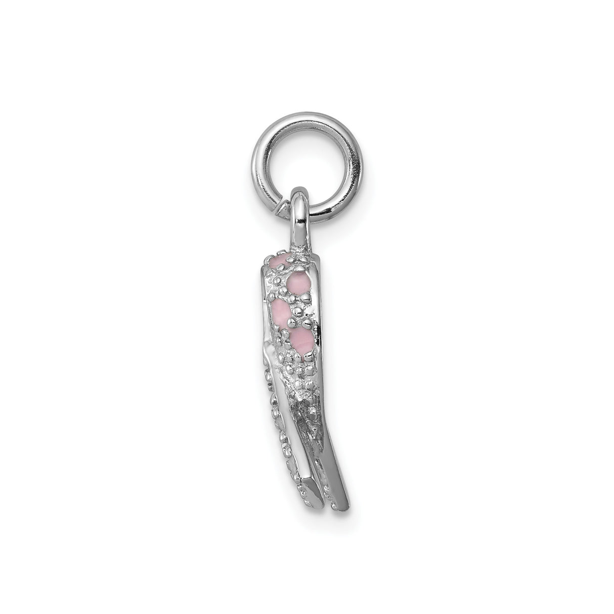 Sterling Silver Pendant, Pink Ribbon Design, Breast Cancer Awareness Theme for Women