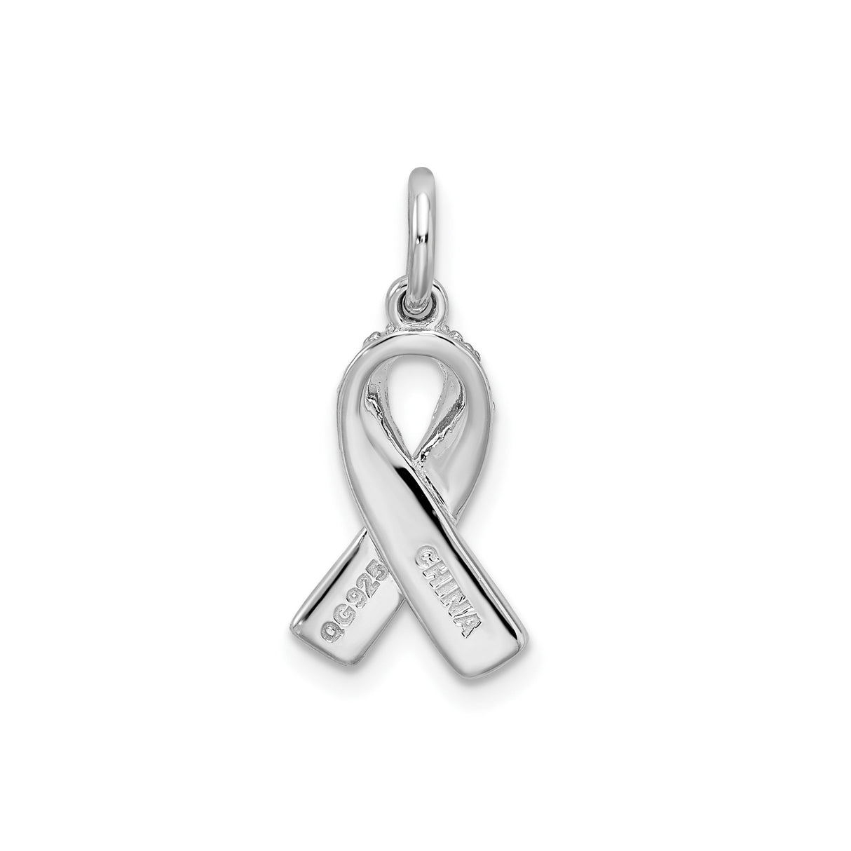 Sterling Silver Pendant, Pink Ribbon Design, Breast Cancer Awareness Theme for Women