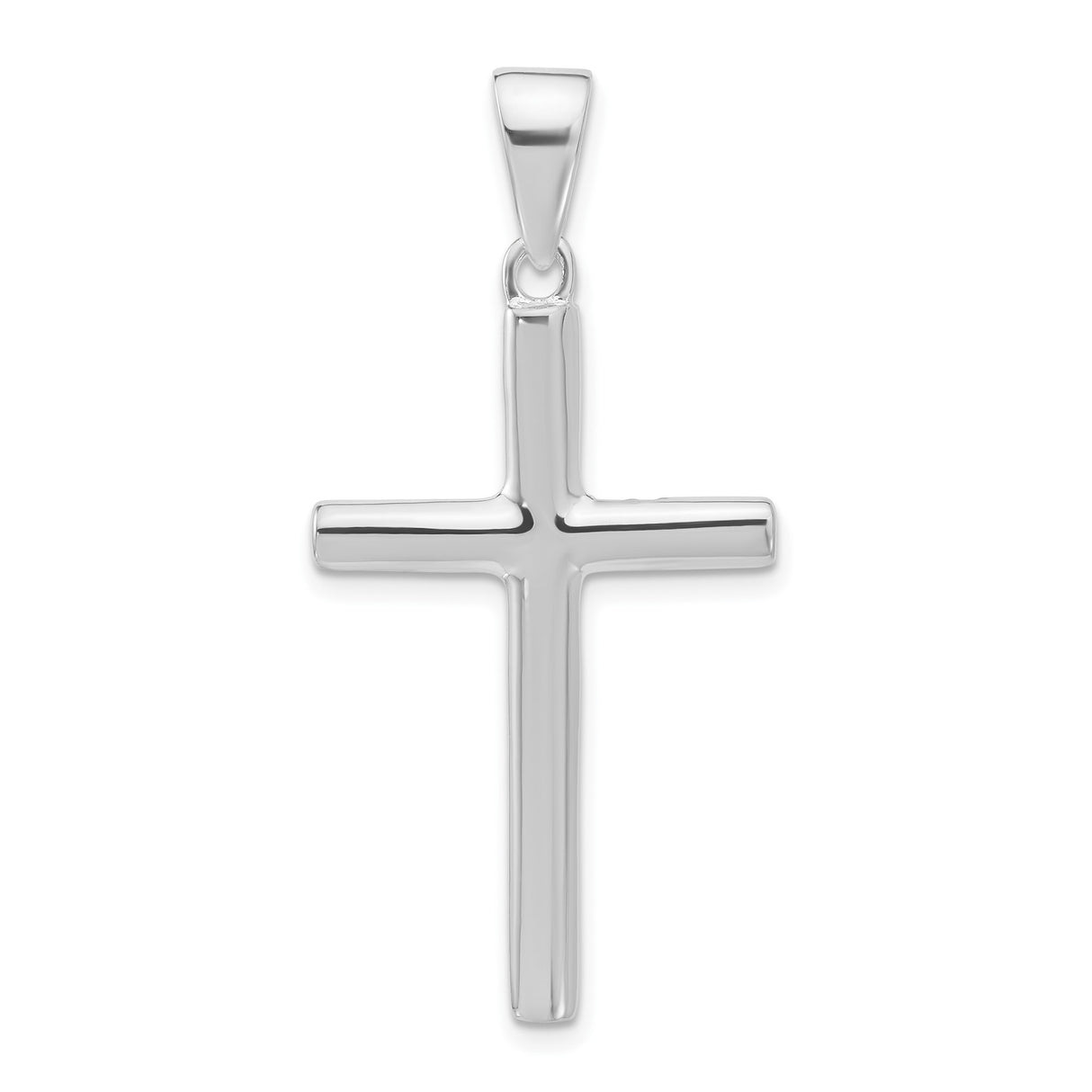 Sterling Silver Cross Pendant with Traditional Latin Design and Sleek Bail for Men and Women