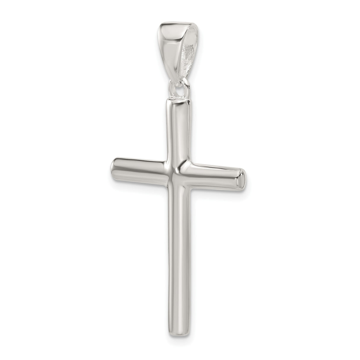 Sterling Silver Cross Pendant with Traditional Latin Design and Sleek Bail for Men and Women