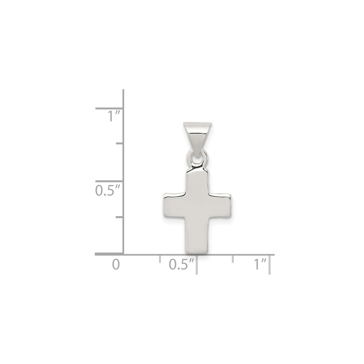 Sterling Silver Latin Cross Pendant, Polished Minimalist Design for Men and Women