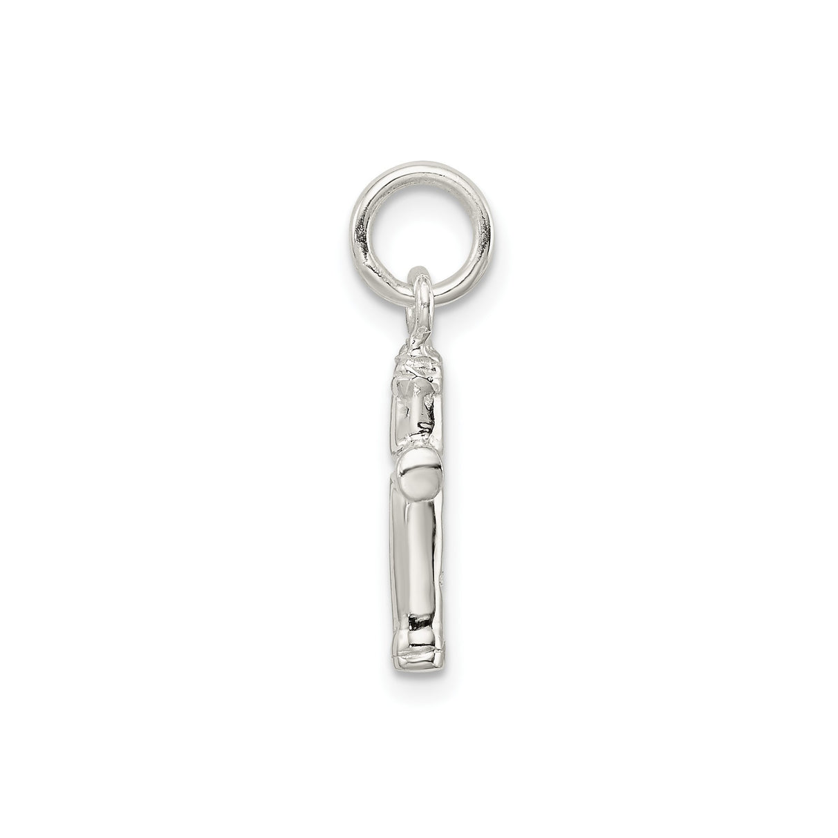 Sterling Silver Cross Pendant with Textured Bamboo Pattern and Organic Finish