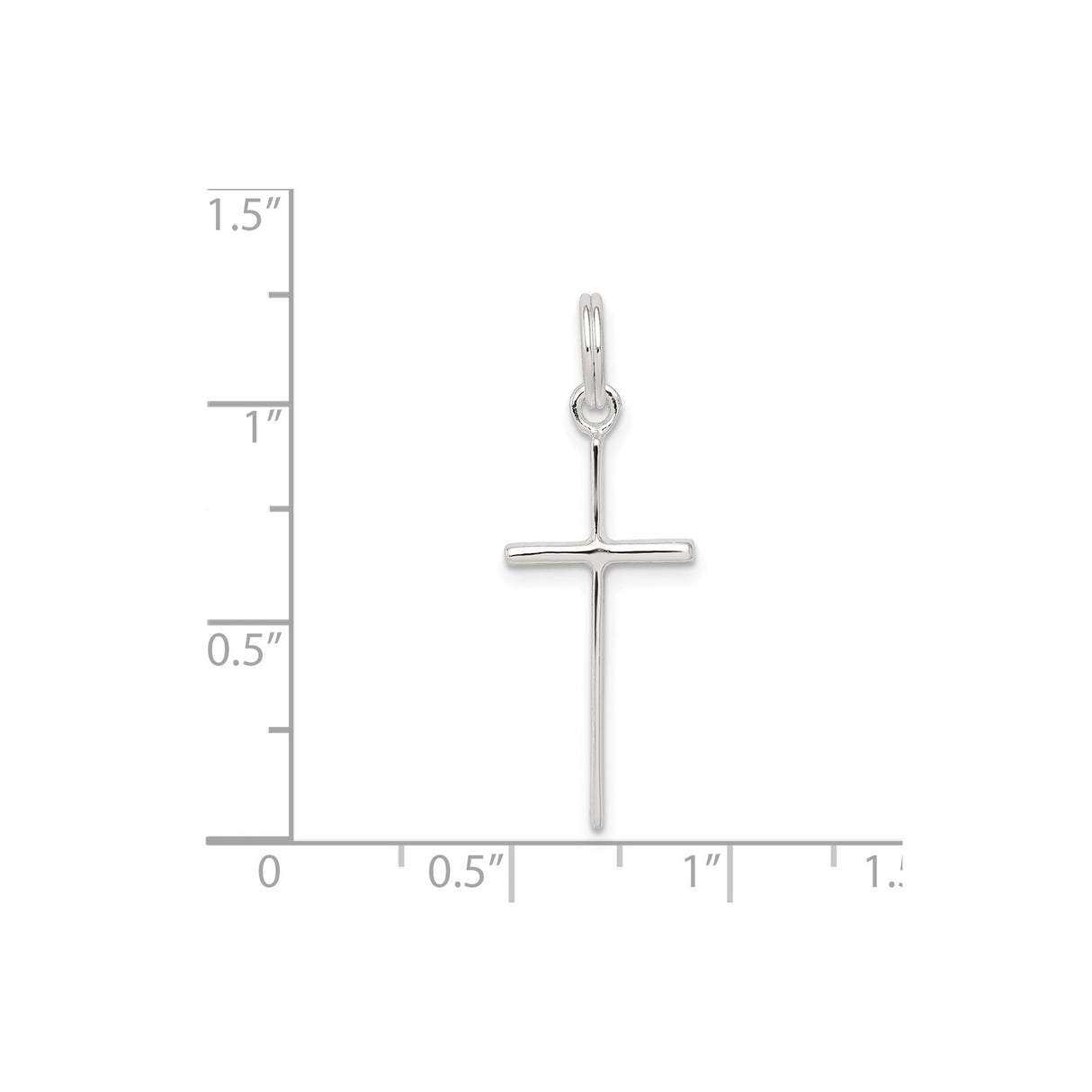 Sterling Silver Cross Pendant with Sleek Modern Long Latin Cross Design, Unisex Religious Jewelry