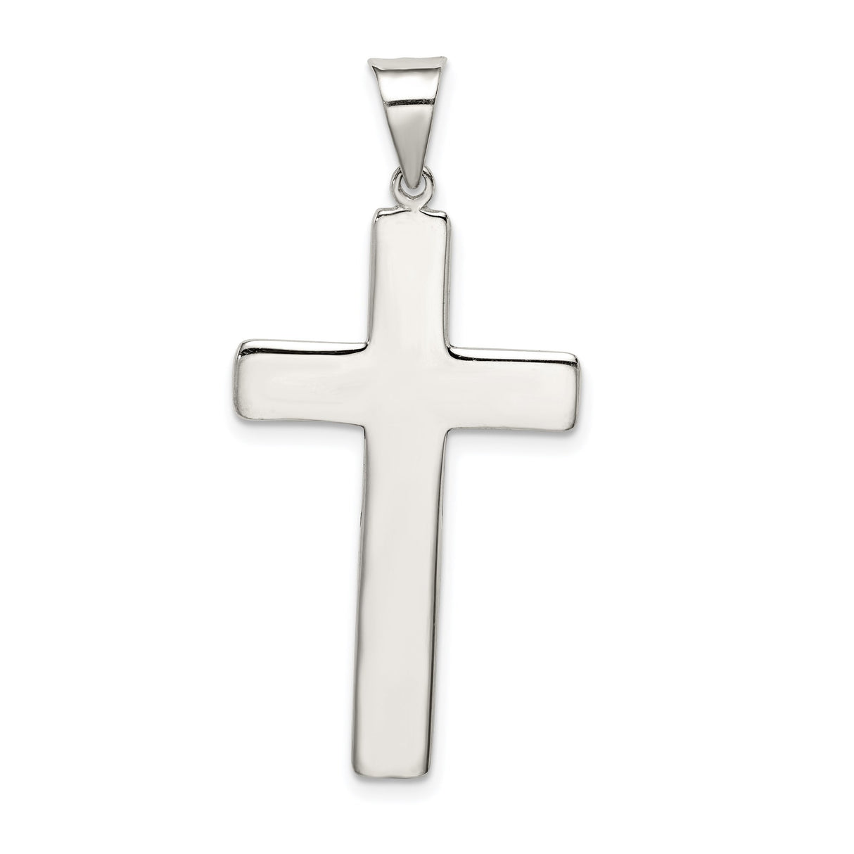 Sterling Silver Cross Pendant with Scroll Detail, Oxidized Latin Faith Design