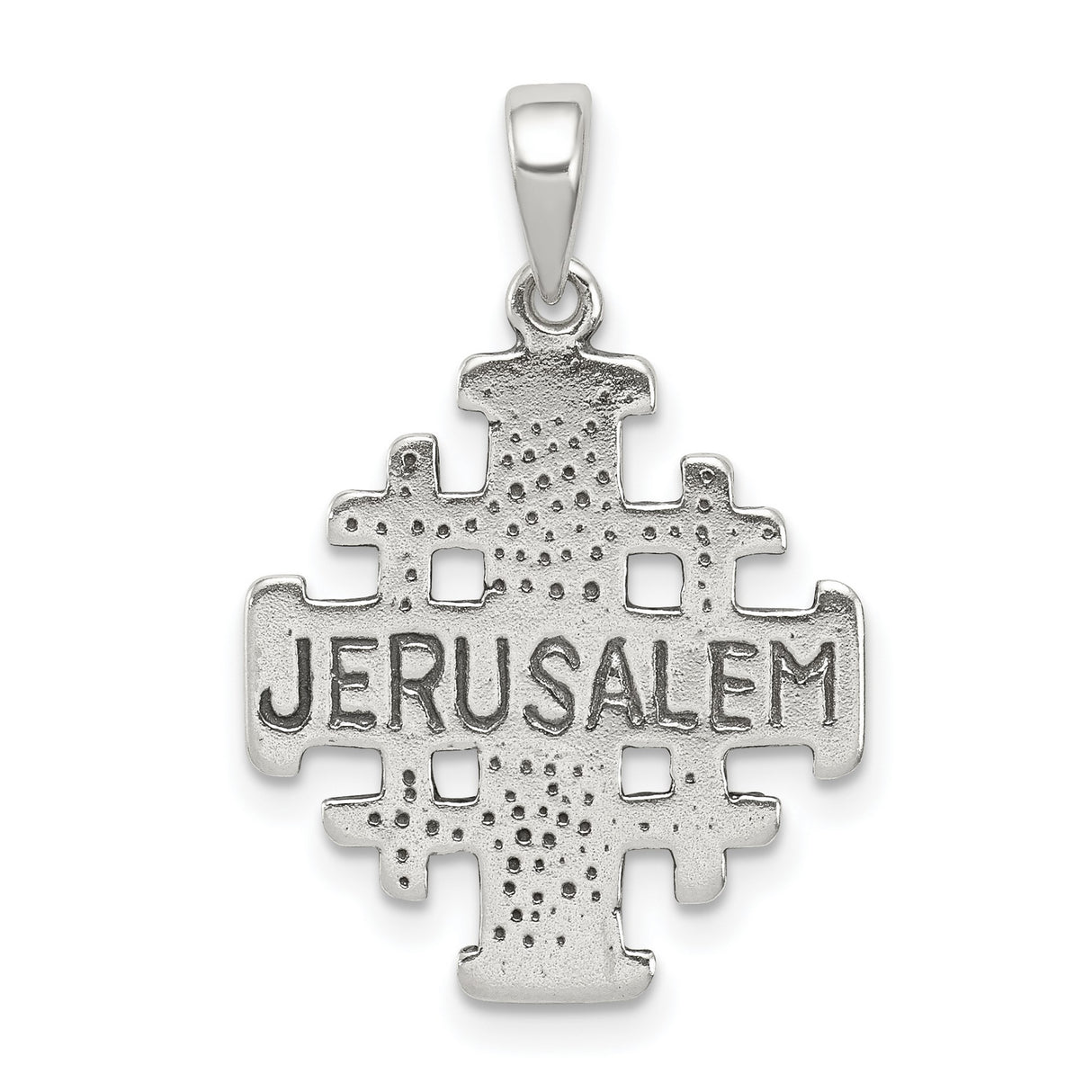 Antiqued Jerusalem Crusader Cross Charm Pendant in Real 925 Sterling Silver