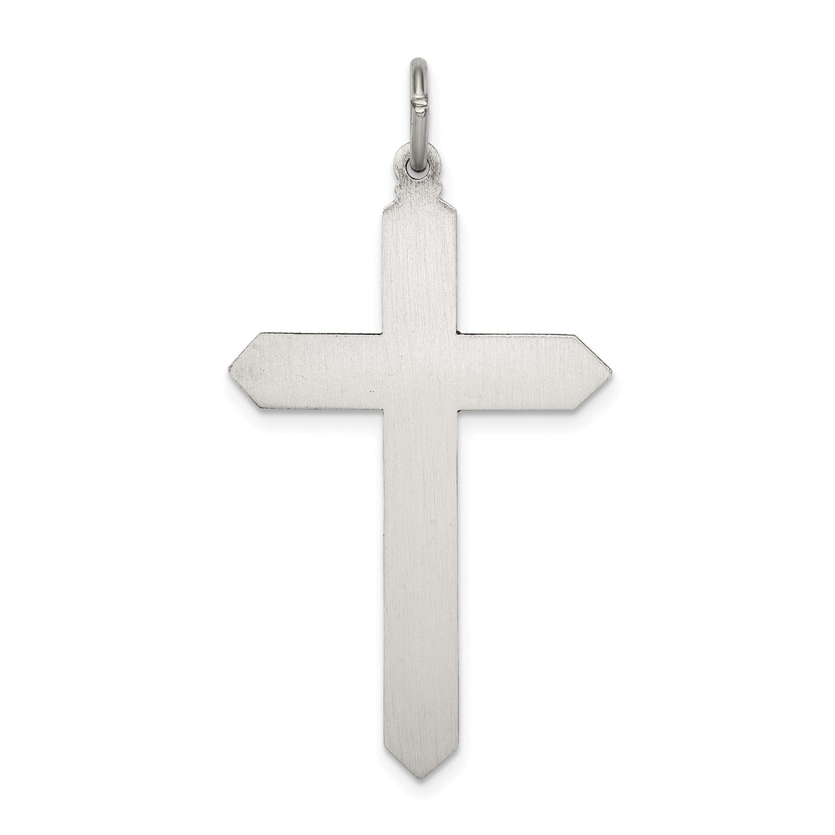 Sterling Silver Cross Pendant with Marquise Glass, Floral Motif and Gothic Scrollwork
