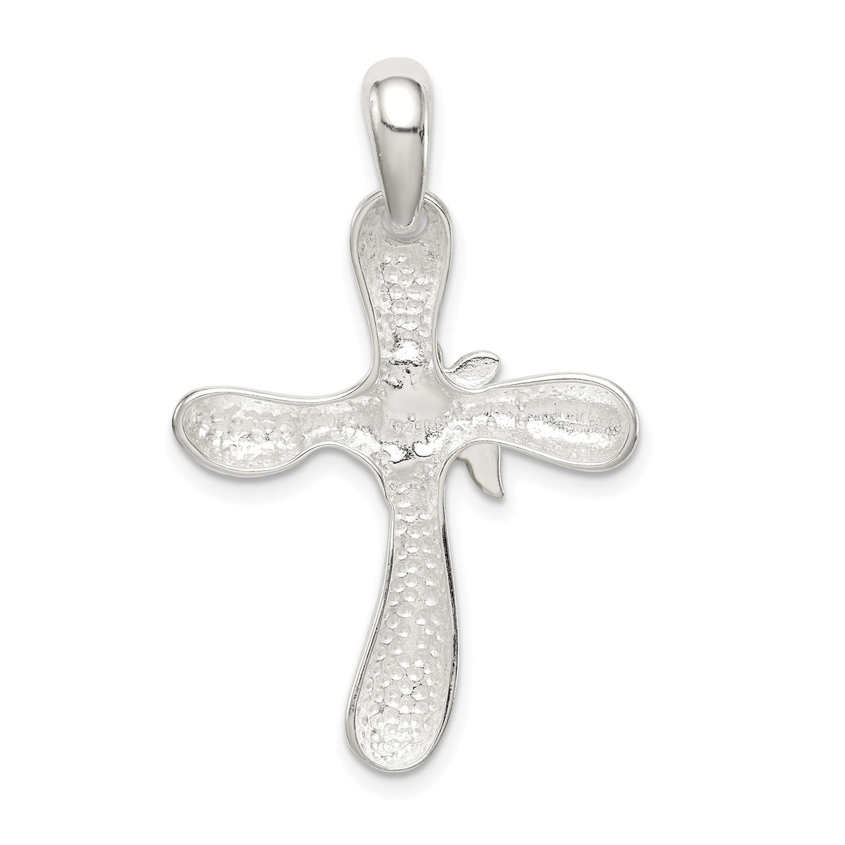 Sterling Silver Dove Cross Pendant, Minimal Christian Jewelry Symbolizing Faith and Hope