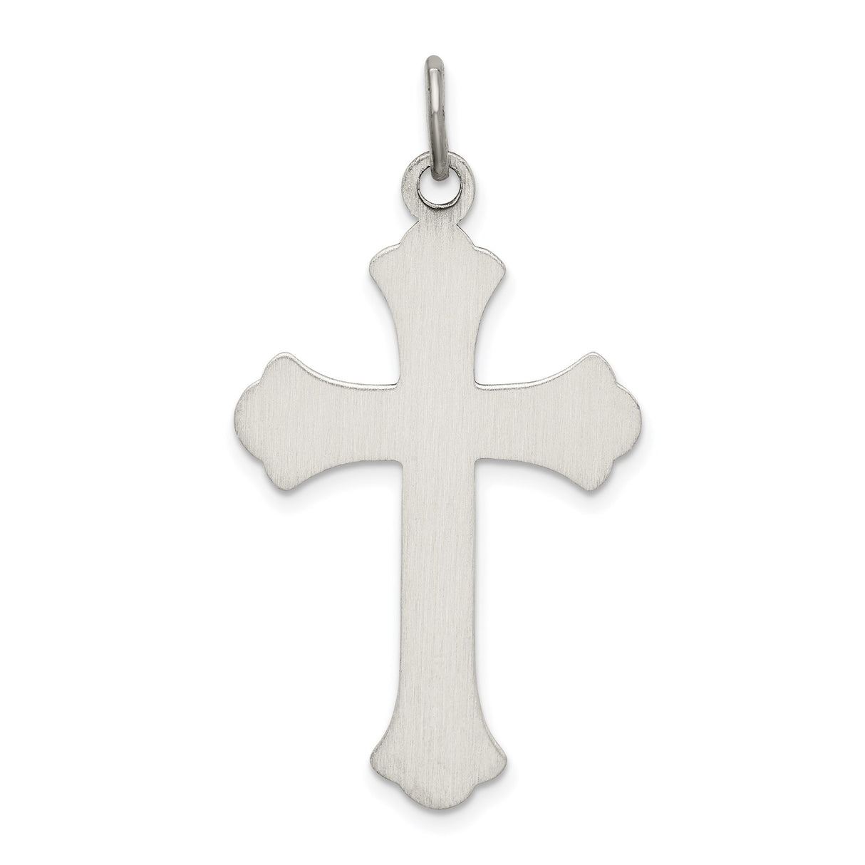 Sterling Silver Cross Pendant with Ornate Baroque Scrollwork, Spiritual Design for Men and Women