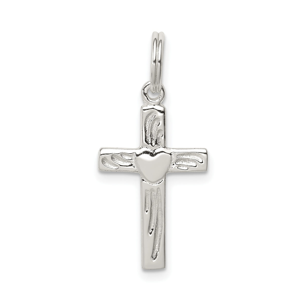 Sterling Silver Cross Pendant with Polished Finish, Classic Religious Style for Men and Women