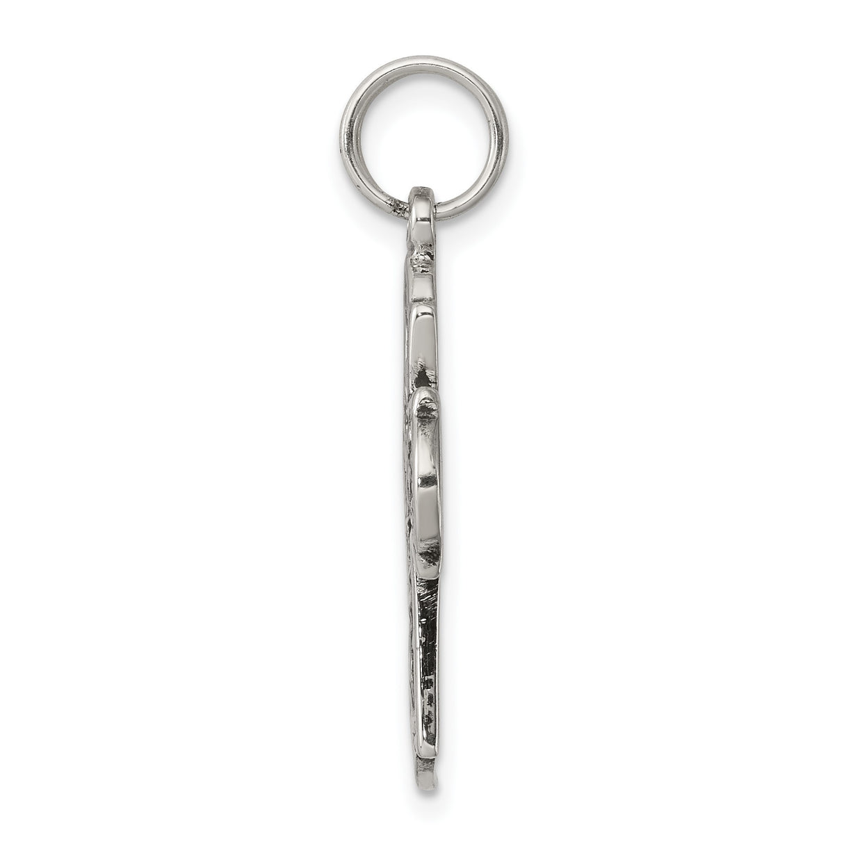 Sterling Silver Cross Pendant with Oxidized Finish, Antique Christian Design