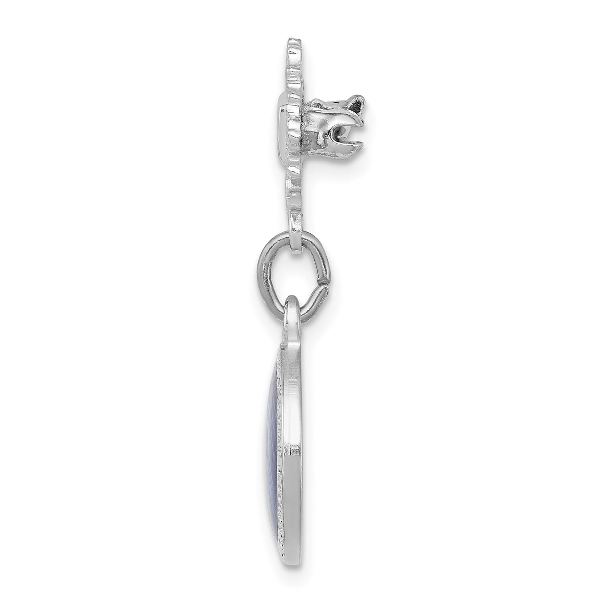 Enameled Miraculous Medal Pin Charm Pendant in Real 925 Sterling Silver