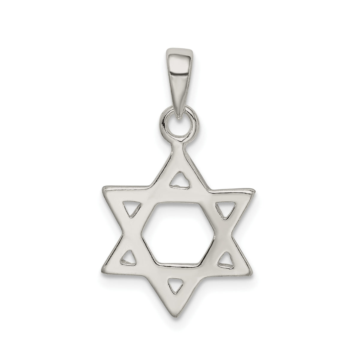 Sterling Silver Star of David Pendant with Textured Design, Jewish Religious Charm
