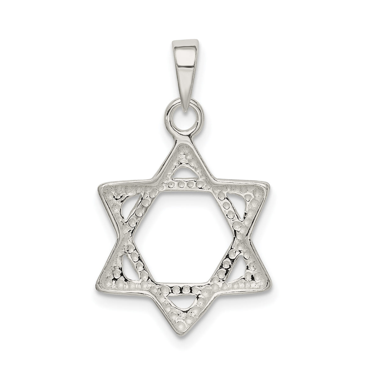 Sterling Silver Star of David Pendant, Openwork Jewish Symbol, Minimalist Religious Charm