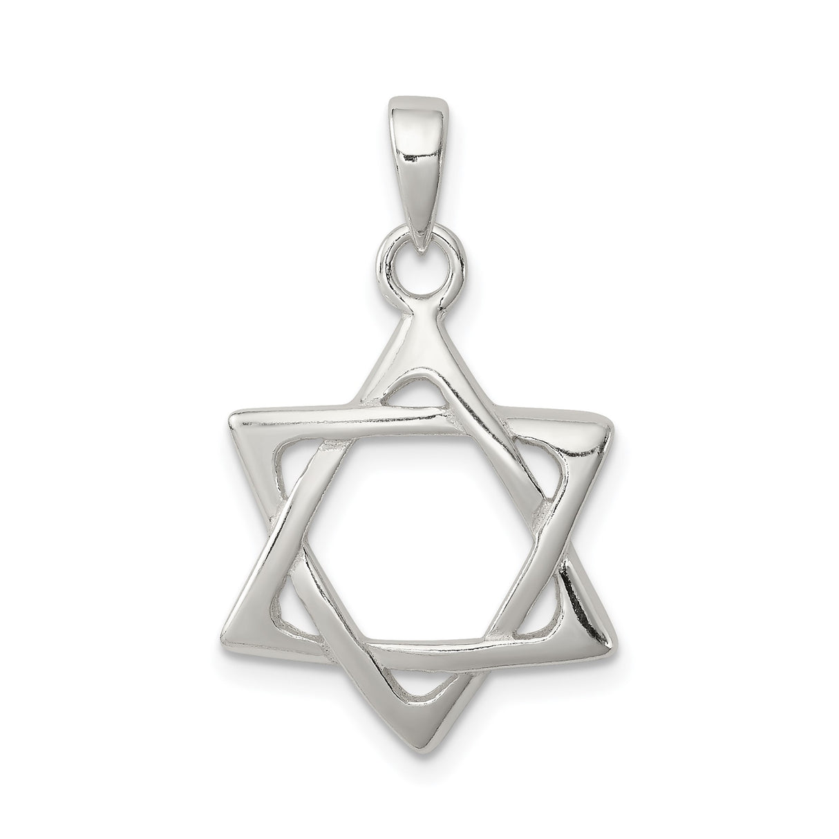 Sterling Silver Star of David Pendant, Openwork Jewish Symbol, Minimalist Religious Charm