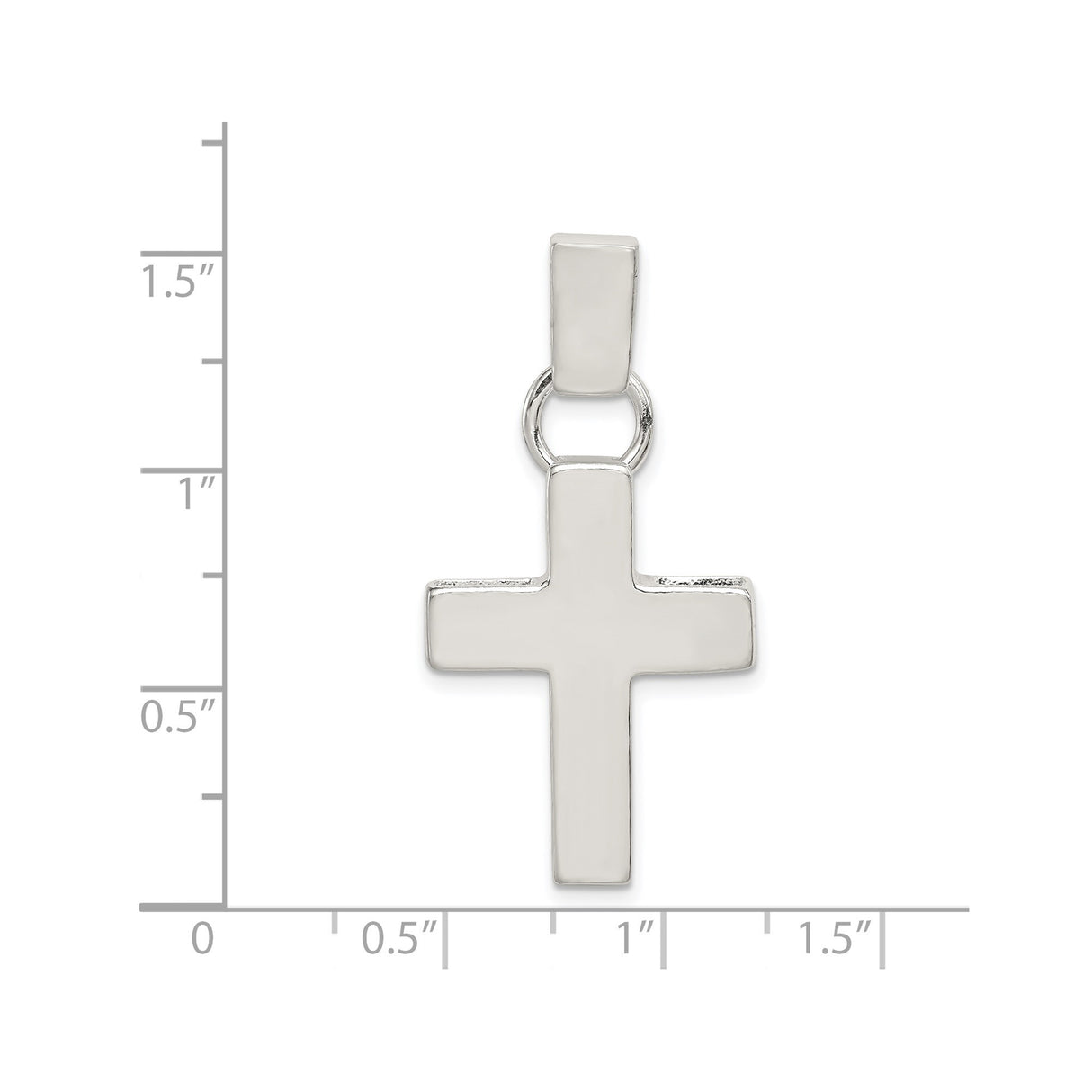 Sterling Silver Latin Cross Pendant with Hammered Texture, Modern Design