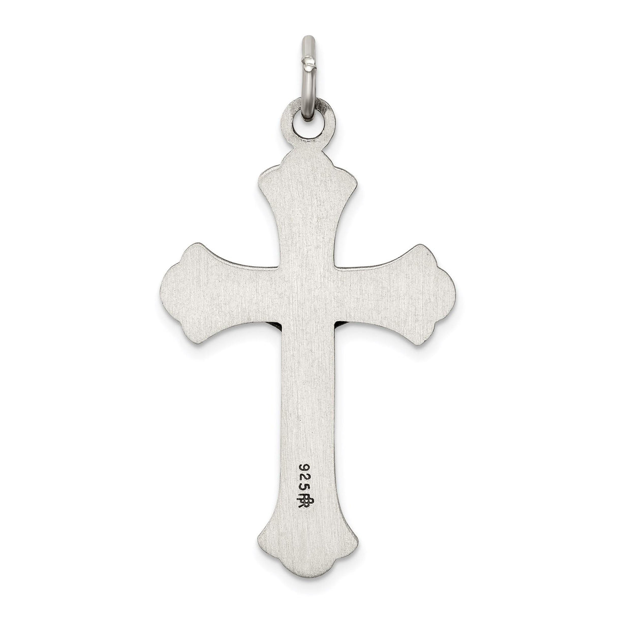 Sterling Silver Crucifix Pendant with Matte Finish and Filigree Gothic Cross Design