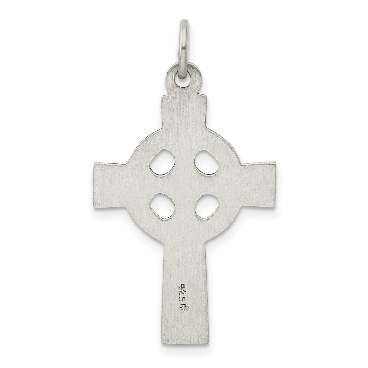 Sterling Silver Celtic Cross Pendant with Textured Design and Antiqued Finish for Men and Women