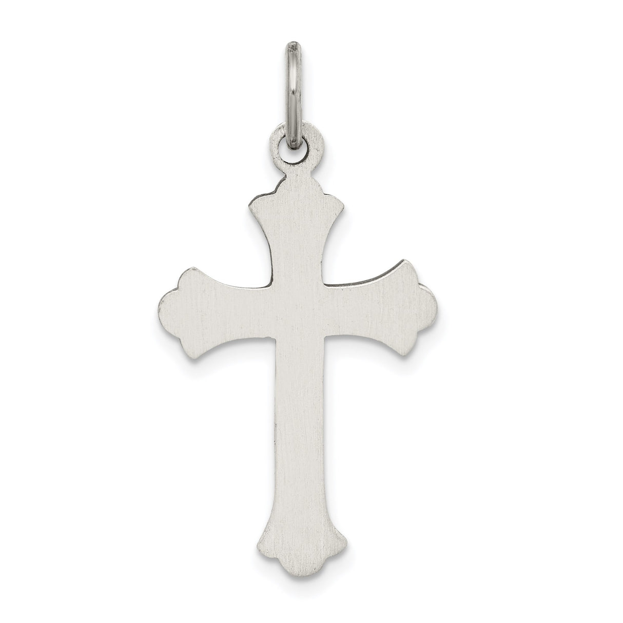 Sterling Silver Cross Pendant with Ornate Detailing, Vintage Religious Unisex Design