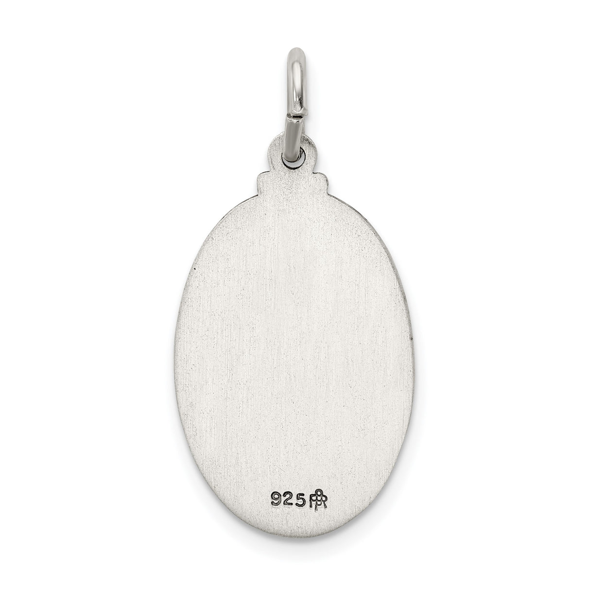 Sterling Silver Saint Christopher Oval Medal Pendant, Travel Protection Religious Charm