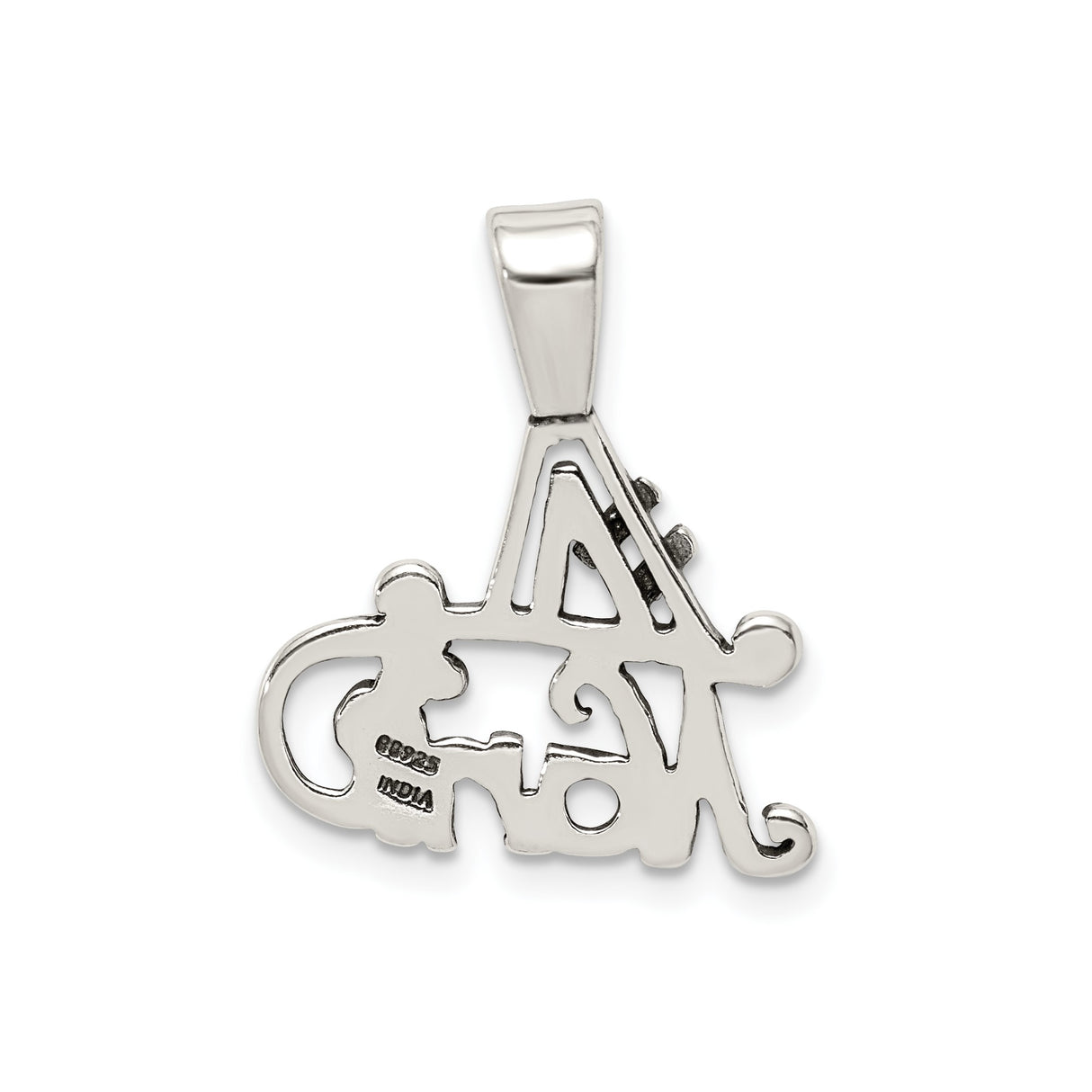 Sterling Silver Nana Pendant with Stylized Lettering, Sentimental Family Charm for Grandmother