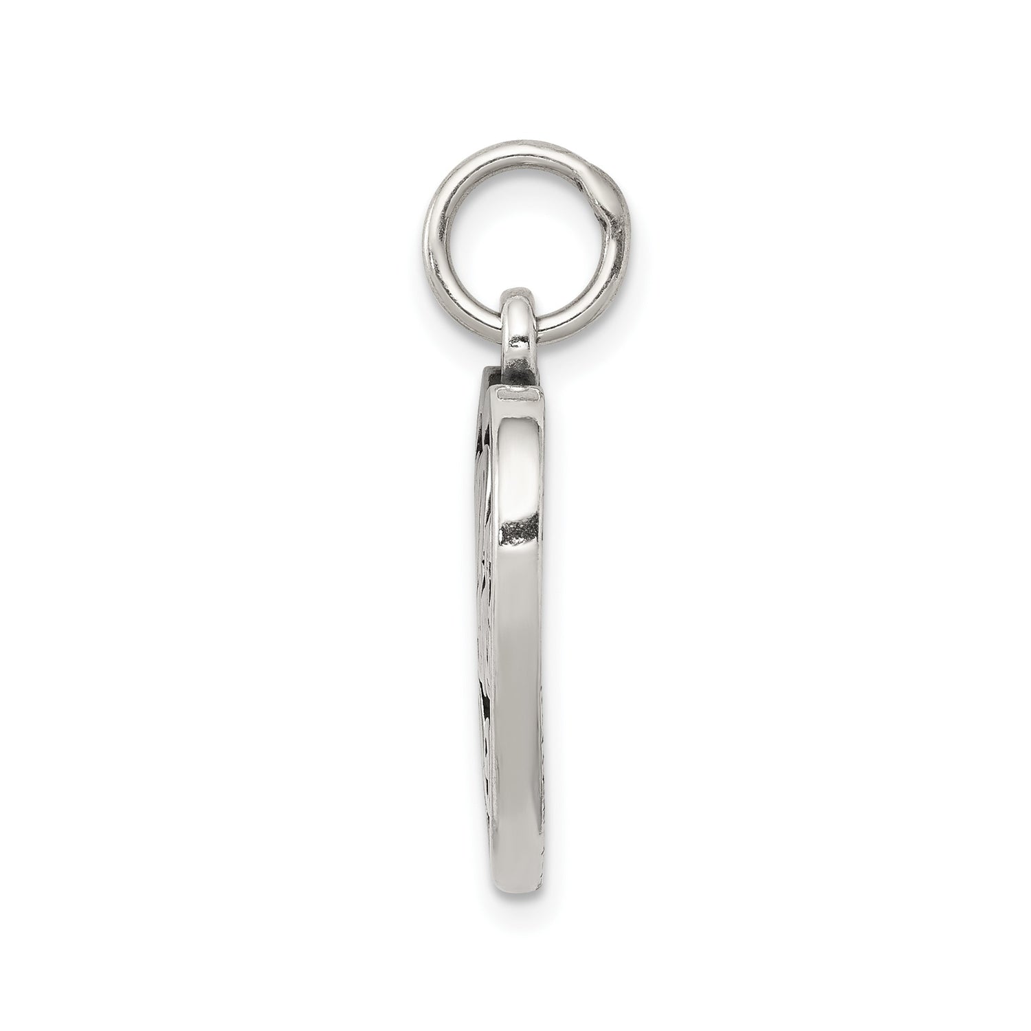 Sterling Silver Heart Pendant with Mother Engraving, Sentimental Mom Charm