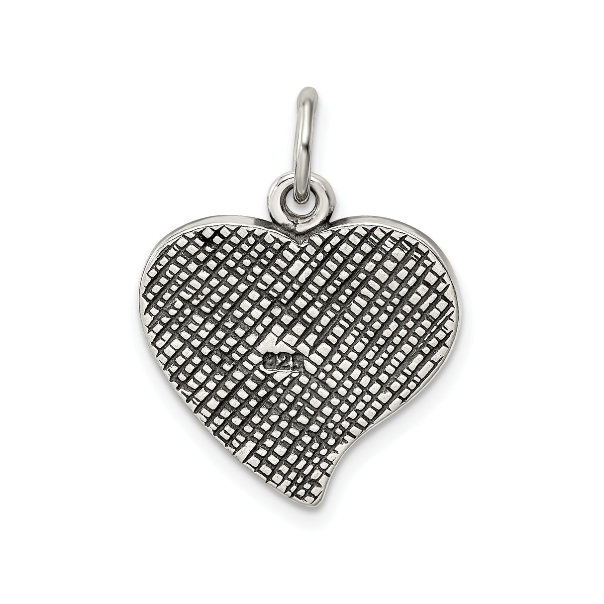 Sterling Silver Heart Pendant with Mother Engraving, Sentimental Mom Charm