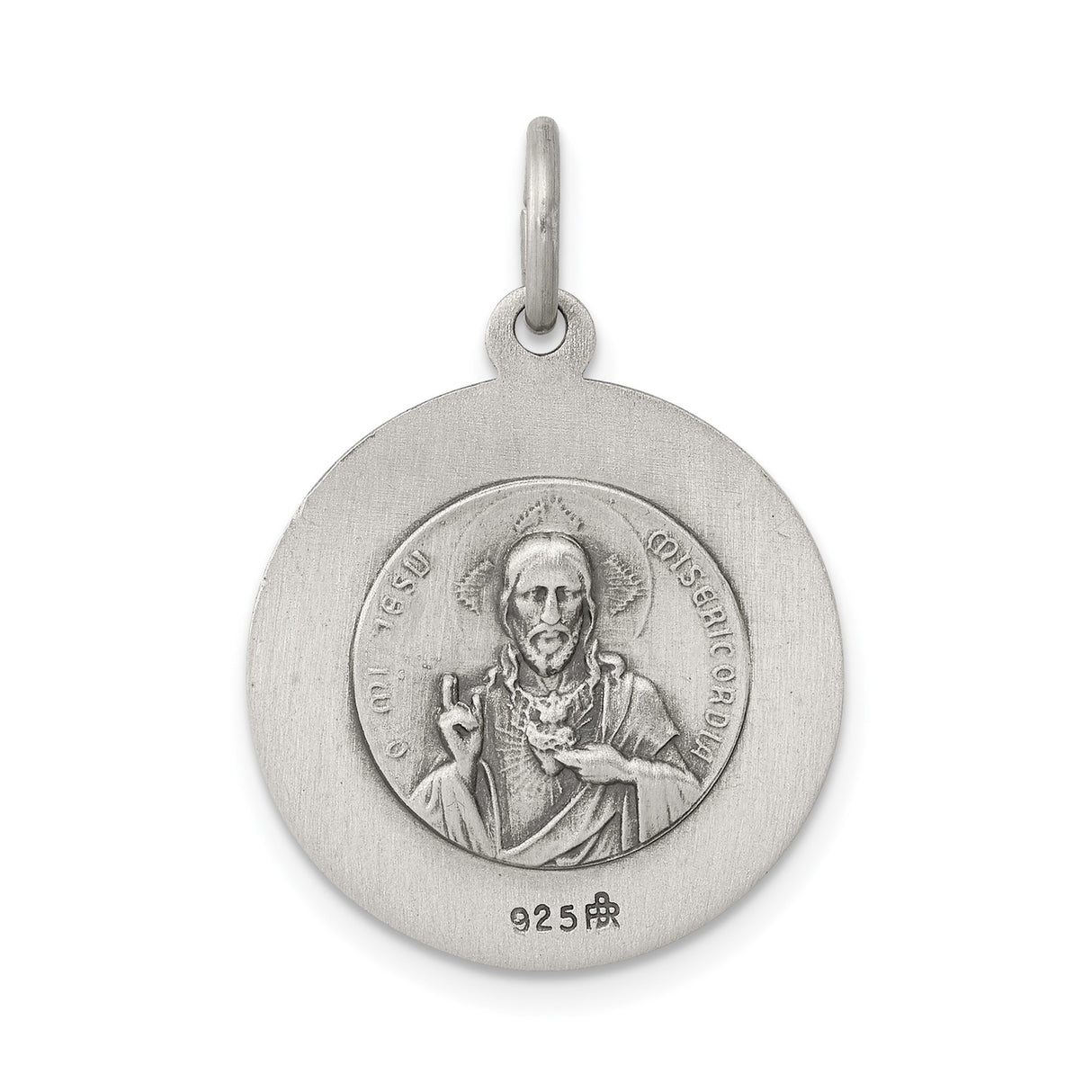 Sterling Silver Pendant Featuring Our Lady of Mount Carmel and Queen of Holy Scapular Medal