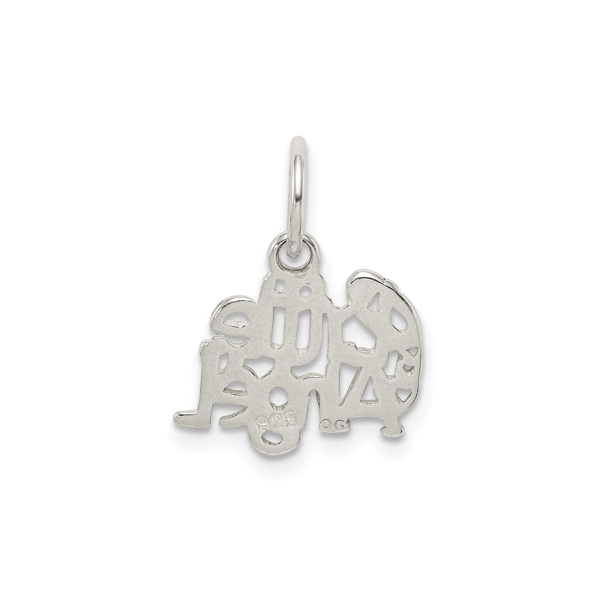 Sterling Silver Little Angel Pendant Charm with Heart and Halo, Christian Jewelry for Women