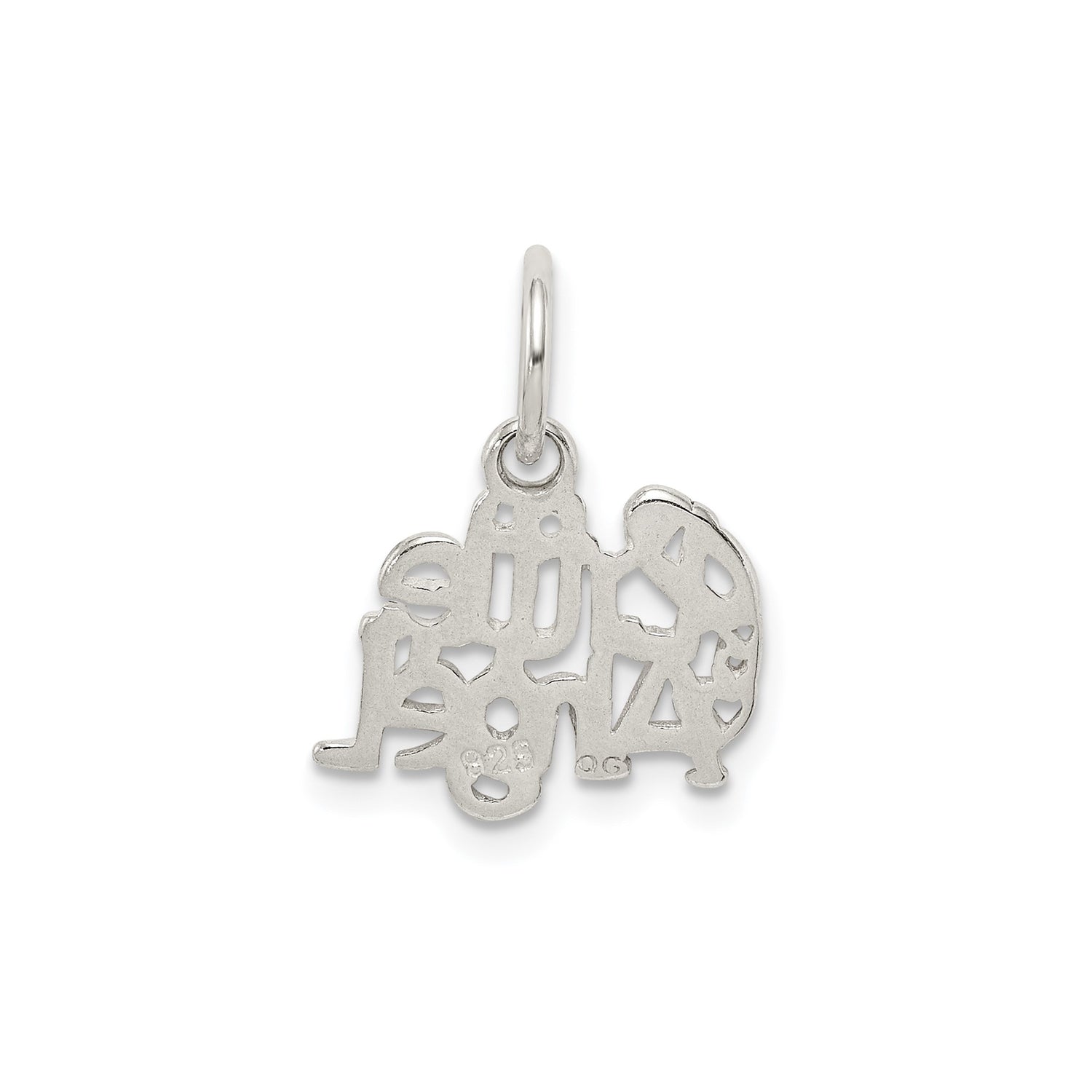 Sterling Silver Little Angel Pendant Charm with Heart and Halo, Christian Jewelry for Women