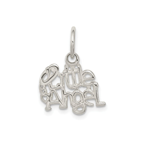 Sterling Silver Little Angel Pendant Charm with Heart and Halo, Christian Jewelry for Women